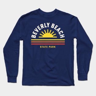 Beverly Beach State Park Oregon Retro Vintage Stripes Sunset Long Sleeve T-Shirt